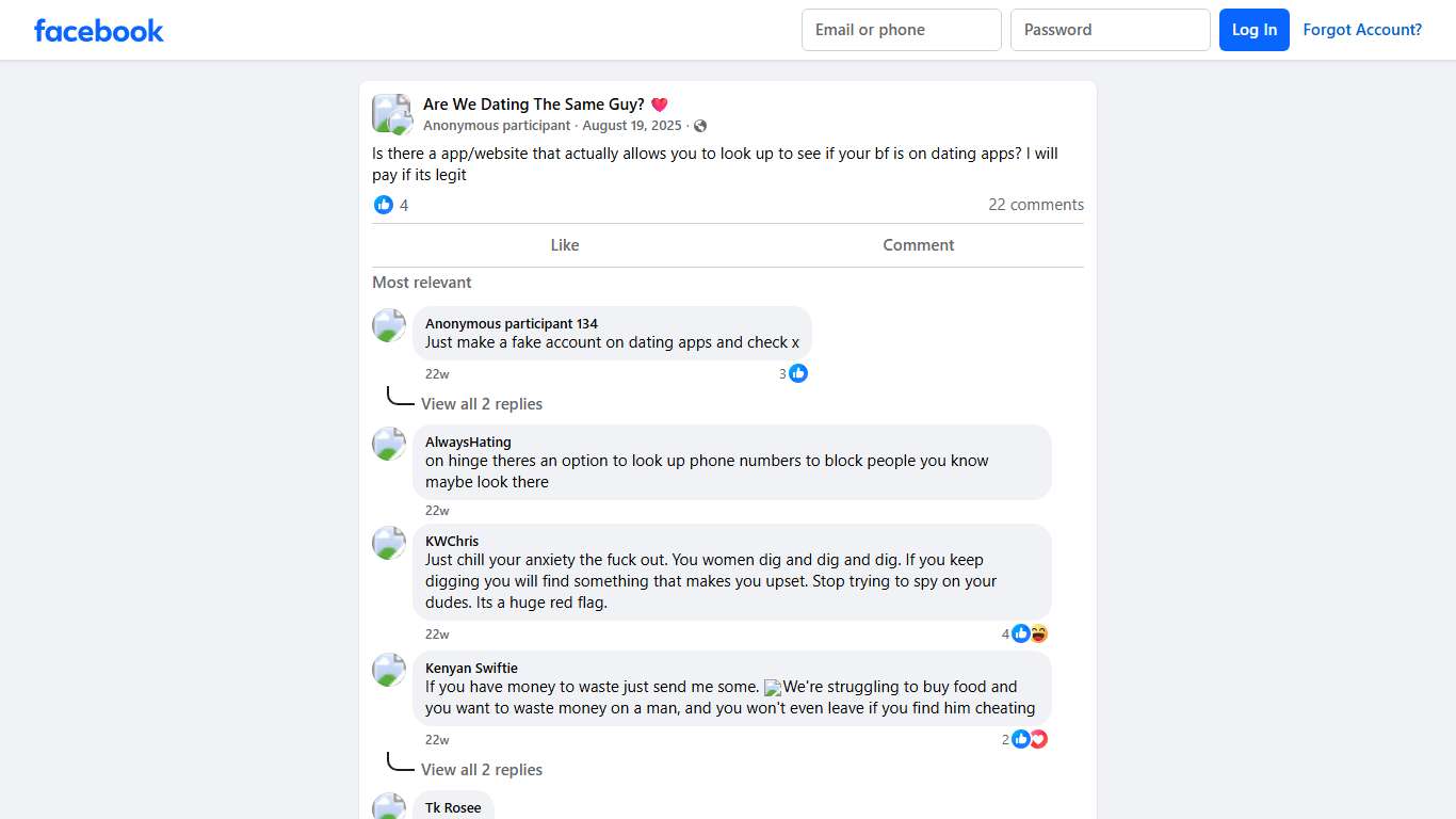 Are We Dating The Same Guy? ❤️ | Is there a app/website that actually allows you to look up to see if your bf is on dating apps | Facebook